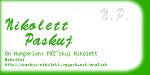 nikolett paskuj business card